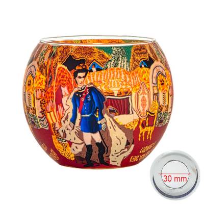 Leuchtglas 11cm Nr.535 König Ludwig von Bayern MIT 30mm Bohrung Tauschglas Ersatzglas - 0