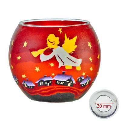 Leuchtglas 11cm Nr.511 musizierender Engel mit goldenen Flügel MIT 30mm Bohrung Tauschglas - 0