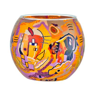 Leuchtglas 11cm Nr.53 Phantasiemotiv mit 30mm Bohrung - 0