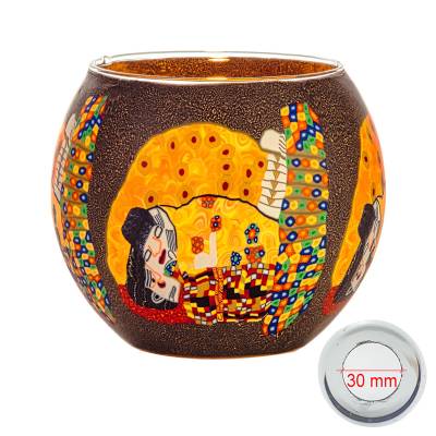 Leuchtglas 11cm Nr.34 Klimt Detail of Fulfilment MIT 30mm Bohrung Tauschglas Ersatzglas - 0