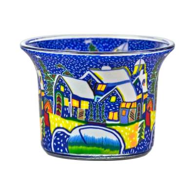 Votiv-Glas 49 - Winterdorf im Schneefall - 0