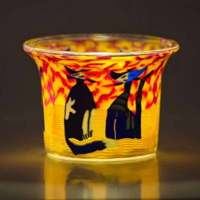 Votiv-Glas 110 - Katzenpaar am Tag - 1