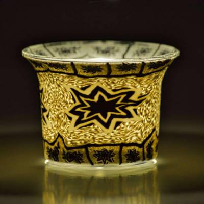 Votiv-Glas 268 Stern white black - 1