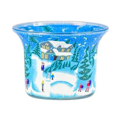 Votiv-Glas 386 Kinder im Schnee - 0