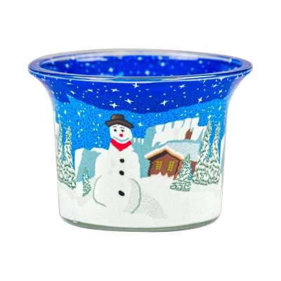 Votiv-Glas 592 - Schneemann in den Bergen - 0