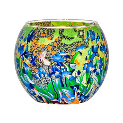 Leuchtglas 11cm Nr.93 Flowerpower in grün - 0