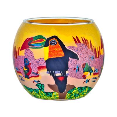 Leuchtglas 11cm Nr.167 Vögel, bunt - 0