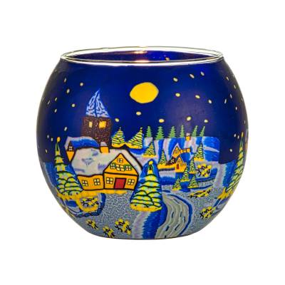 Leuchtglas 11cm Nr.175 Winter in den Bergen - 0