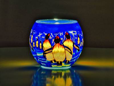 Leuchtglas 11cm Nr.215 Pinguine - 1