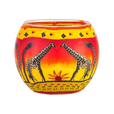 Leuchtglas 11cm Nr.287 Giraffen in einer Herde - 0