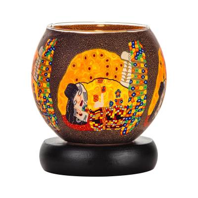 Leuchtglas Lampe 11cm Nr.34 Klimt Detail of Fulfilment, elektrisch betrieben - 0